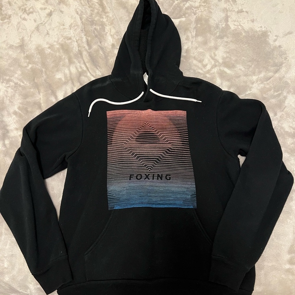 Foxing Hoodie (Medium) with white drawstring
